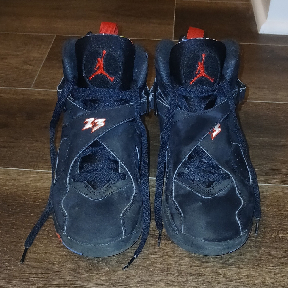 Nike Air Jordan VIII Retro 8 Playoffs 2013 Black And Red Size 5Y - Picture 2 of 9